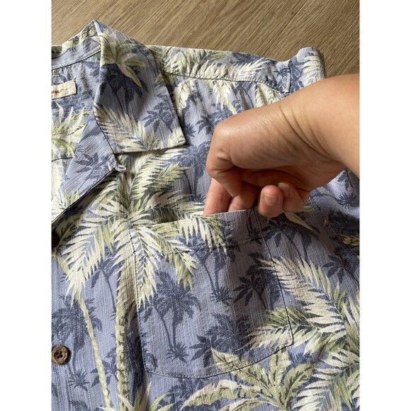 Tommy Bahama Mens Blue Palm Trees 100% Silk Short Sleeve Shirt Size XL - Picture 6 of 7